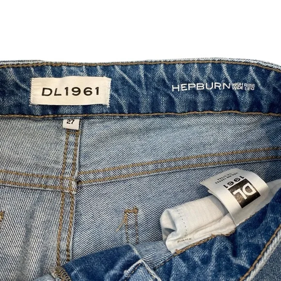 DL1961 Hepburn High Rise Wide Leg Jeans in Slate - Picture 8 of 12